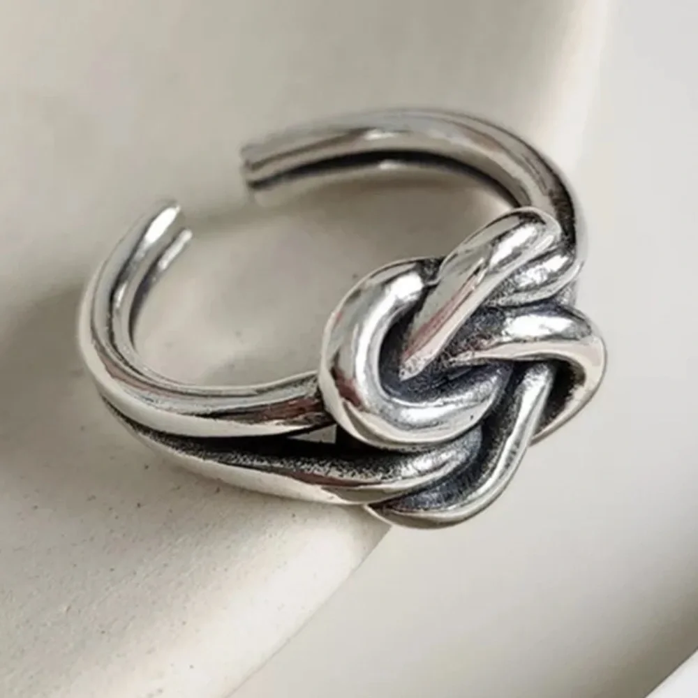 ⚡️Insta knotted lines sterling silver open ring - Picture 2 of 5